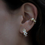Load image into Gallery viewer, Diamond Bezel Cluster Hoops
