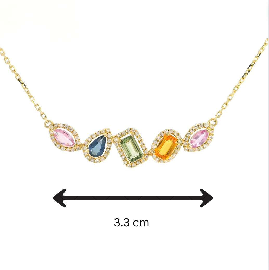 Multi-Shaped Sapphires Necklace