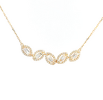 Load image into Gallery viewer, Baguette Diamonds Halo Necklace
