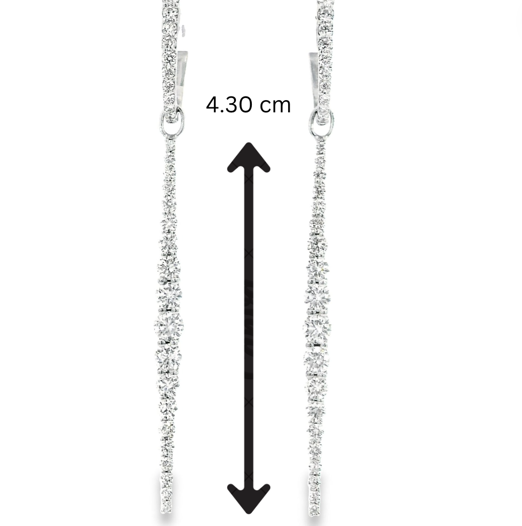 Graduated Diamond Charm Hoops