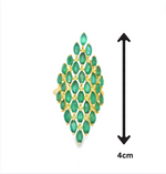 Load image into Gallery viewer, Marquise Emeralds Shield Ring
