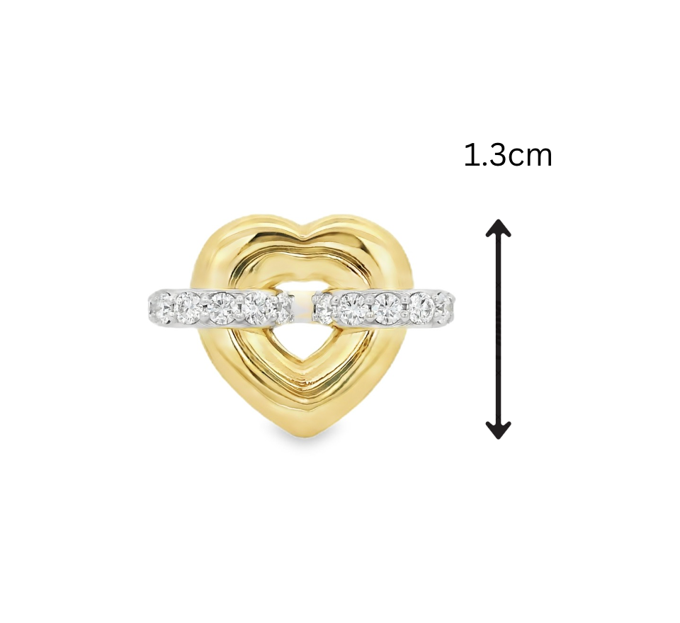 Gold & Diamond Heart Ring