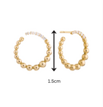 Load image into Gallery viewer, Rounded Beaded &amp; Diamond Earrings
