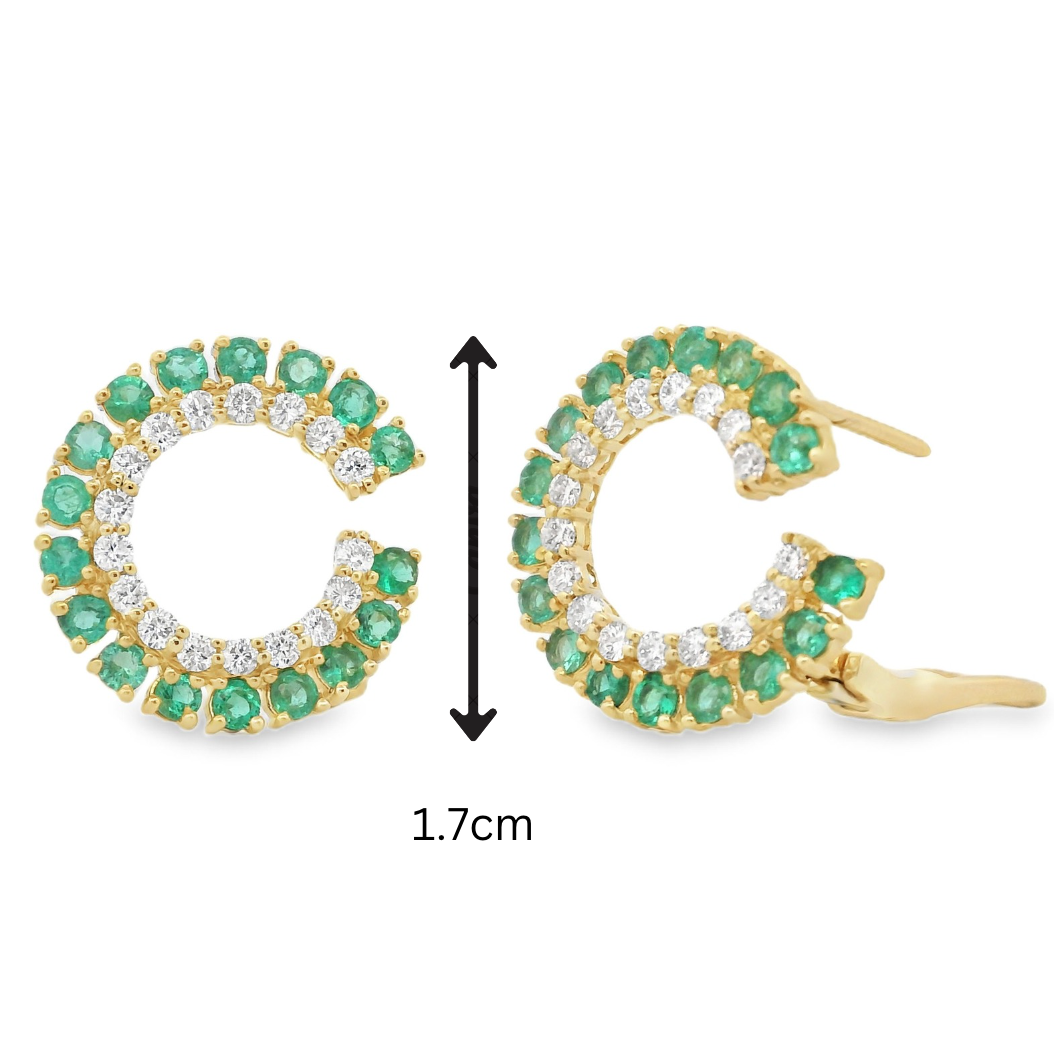 Emerald & Diamonds Halo Hoops