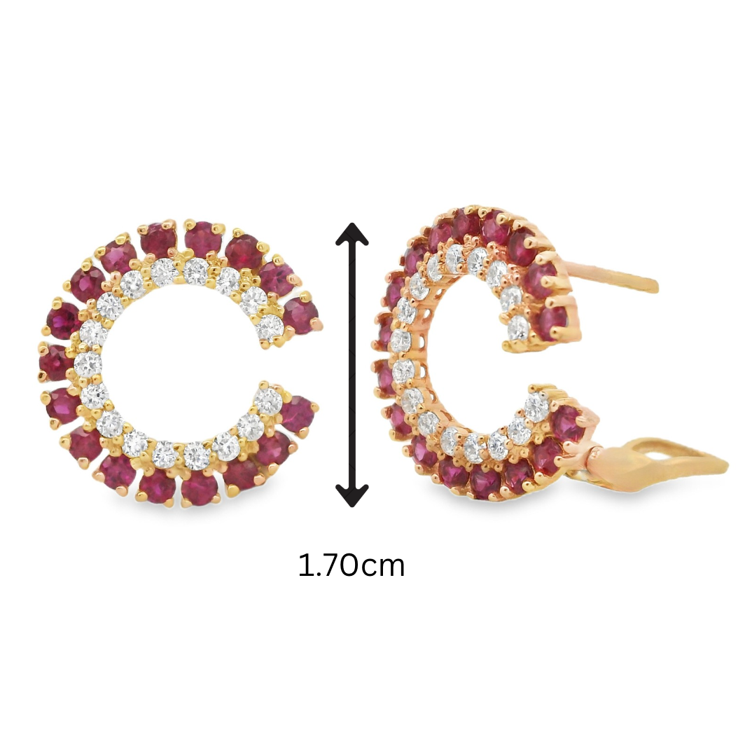 Ruby & Diamonds Halo Hoops