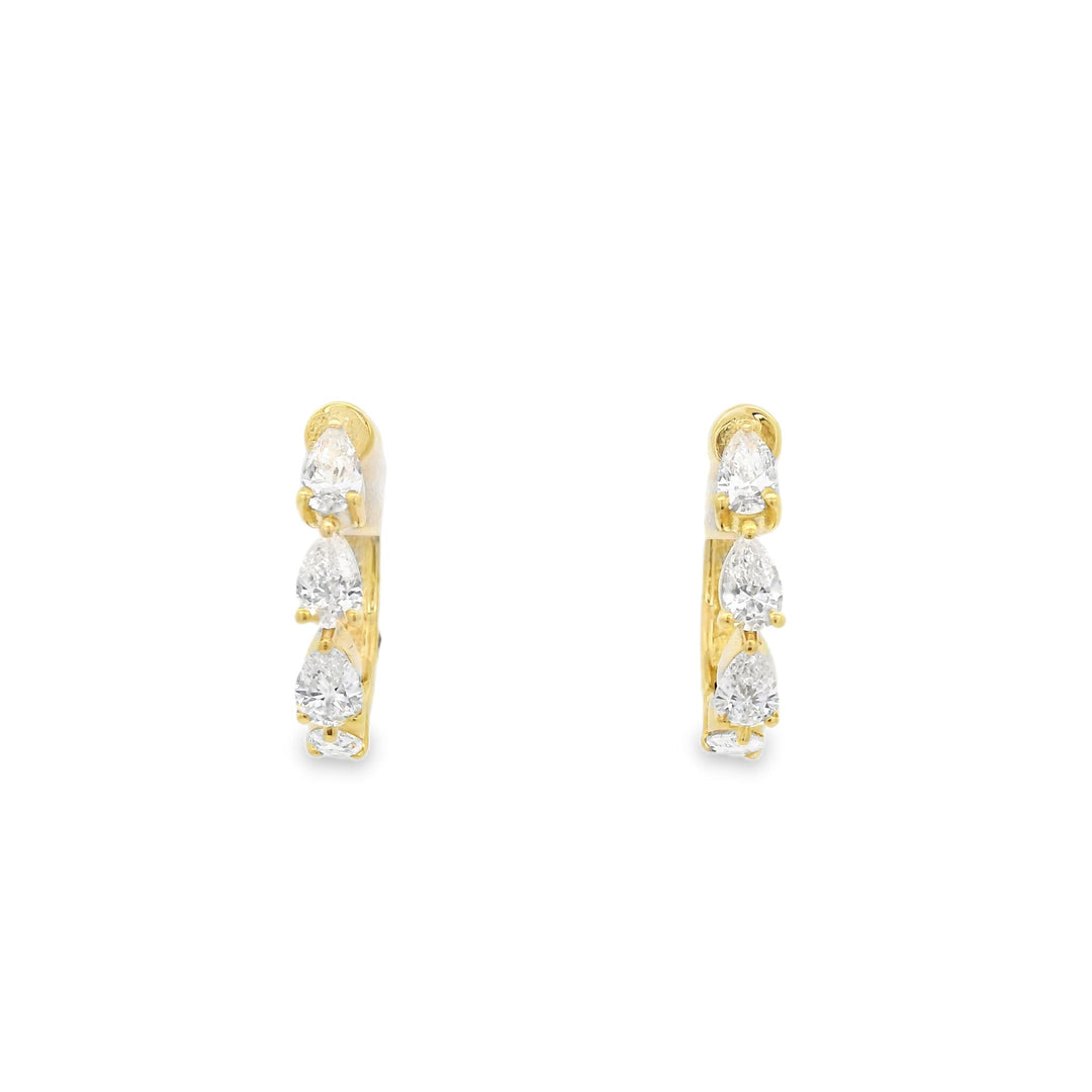 Classic Pear Diamond Hoops