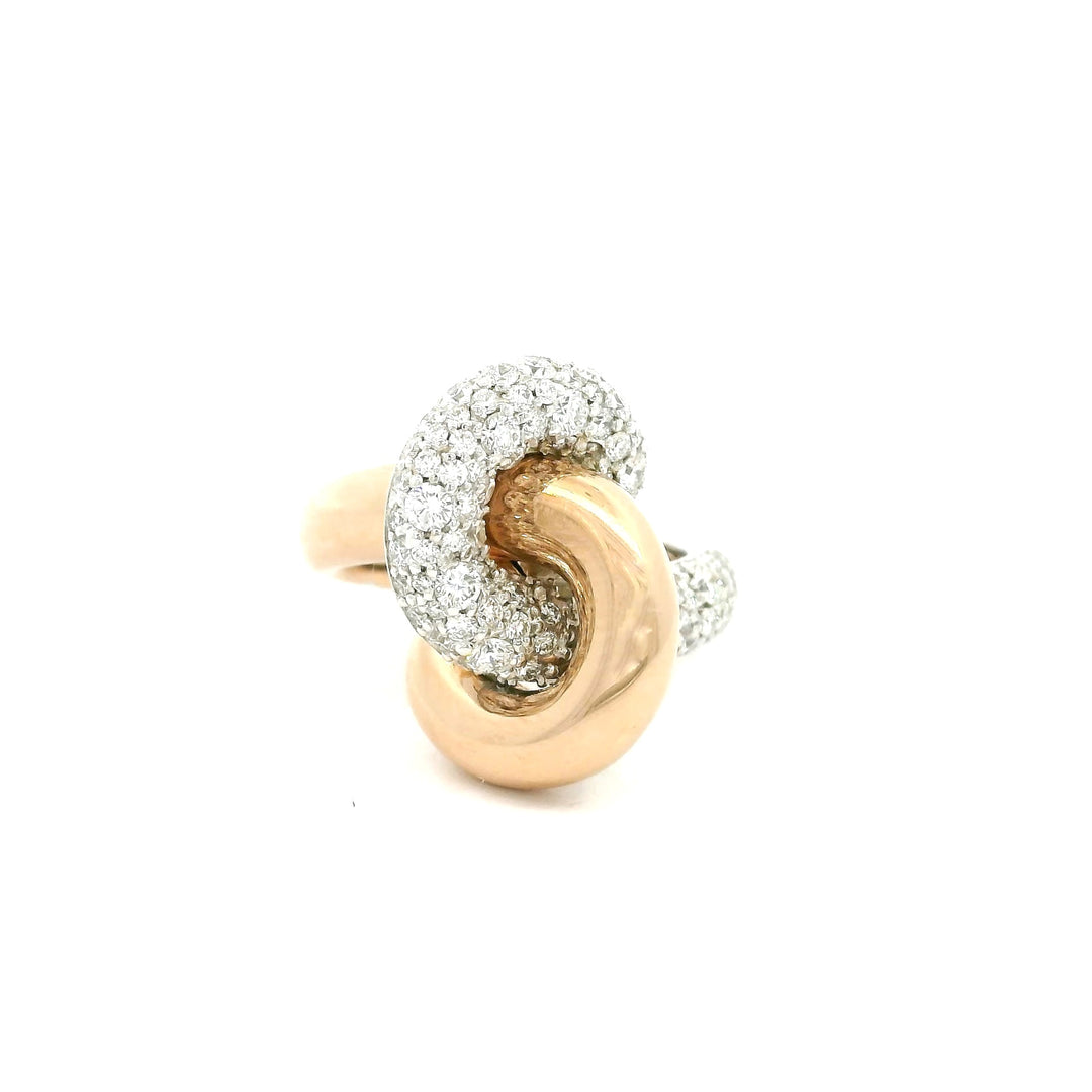 Interlocked Gold and Diamond Ring