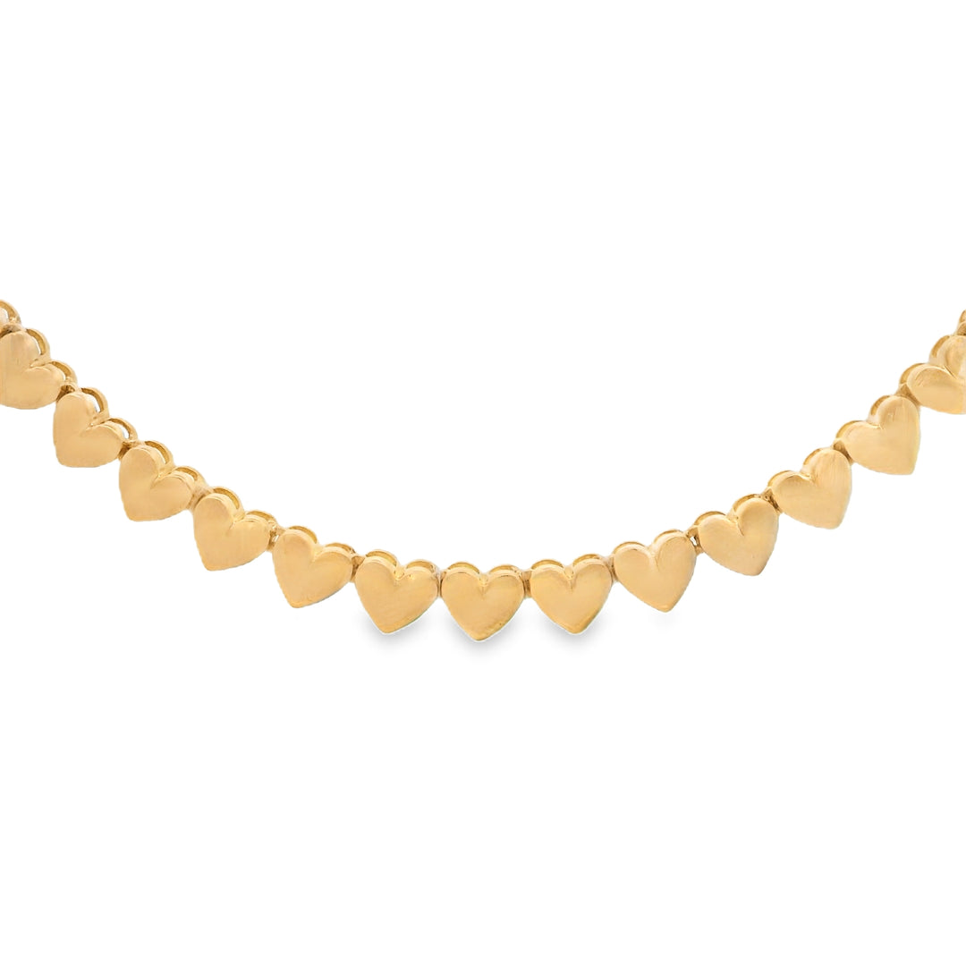 Golden Hearts Tennis Necklace