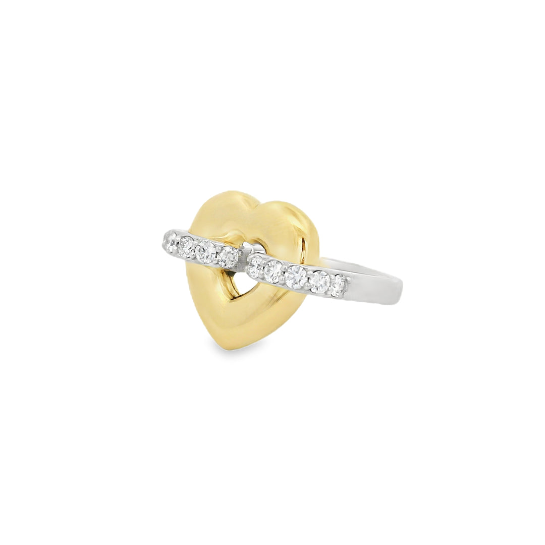 Gold & Diamond Heart Ring