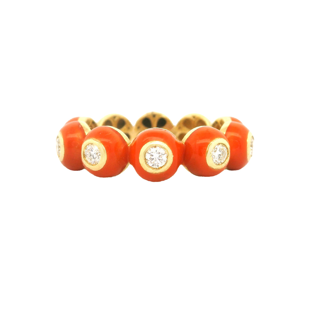 Enamel Diamond Domes Ring