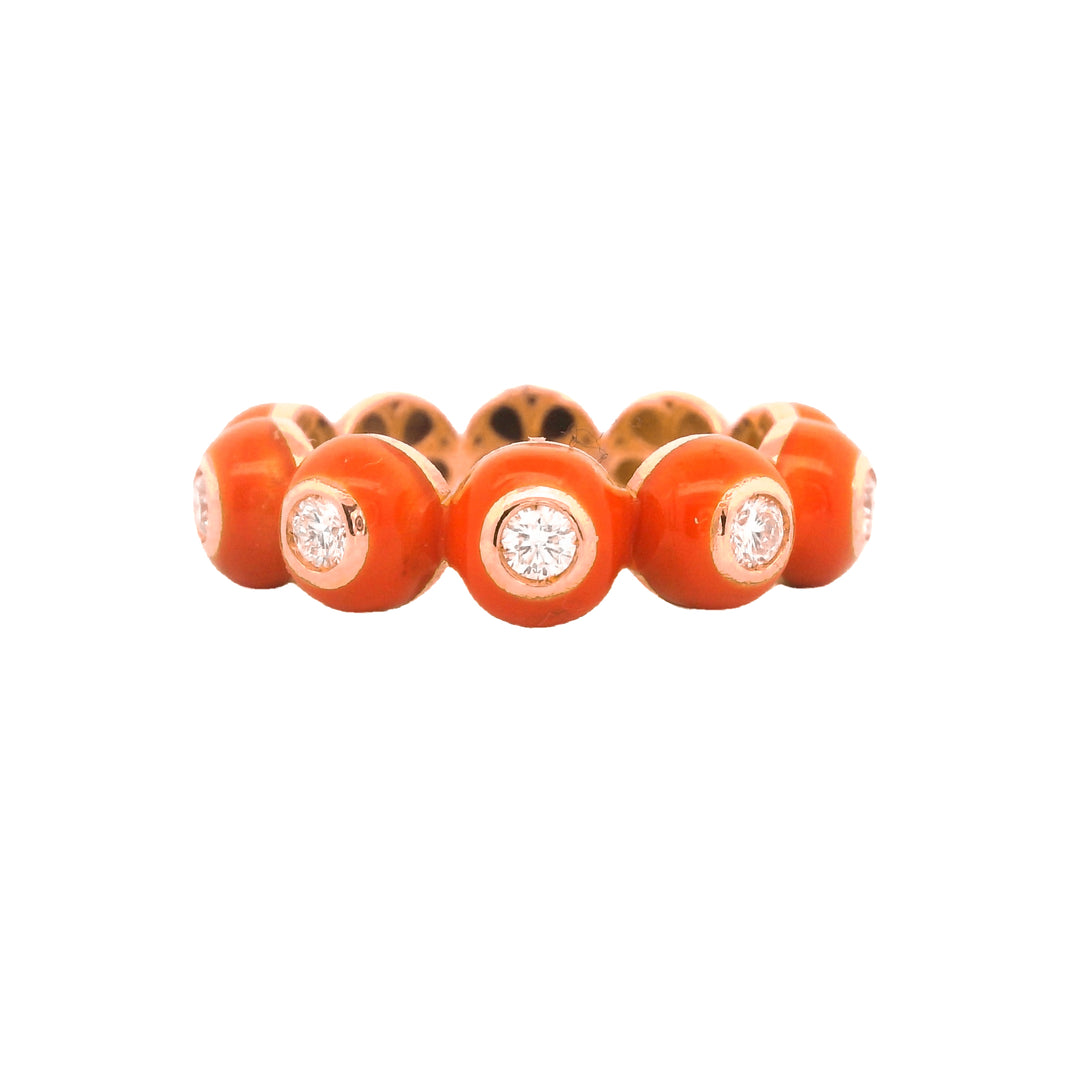 Enamel Diamond Domes Ring