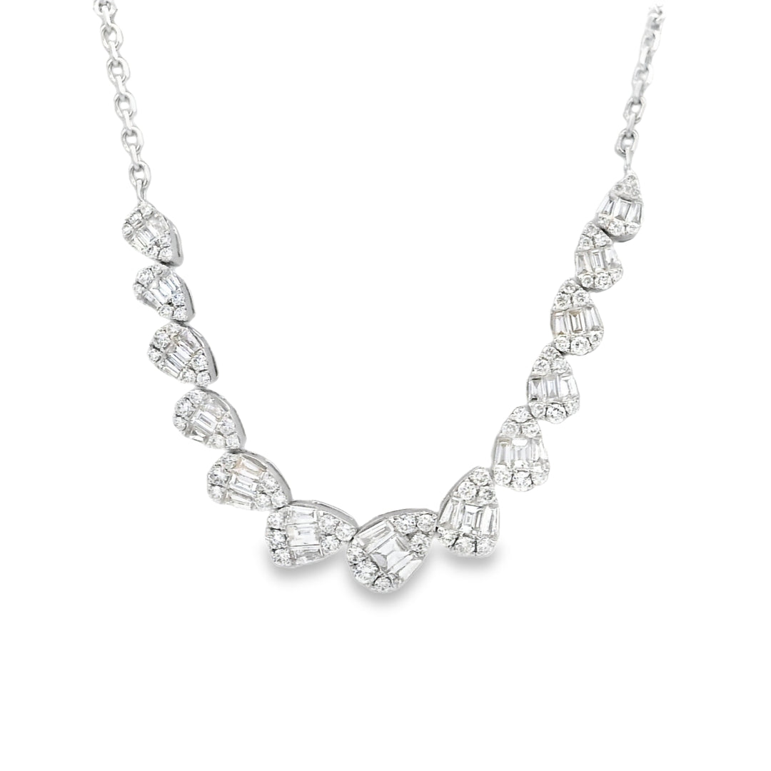 Pear Diamond-Illusion Graduating Necklace