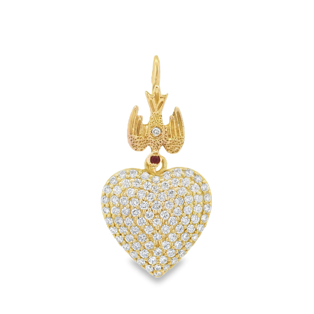 Dove & Diamond Heart Pendant