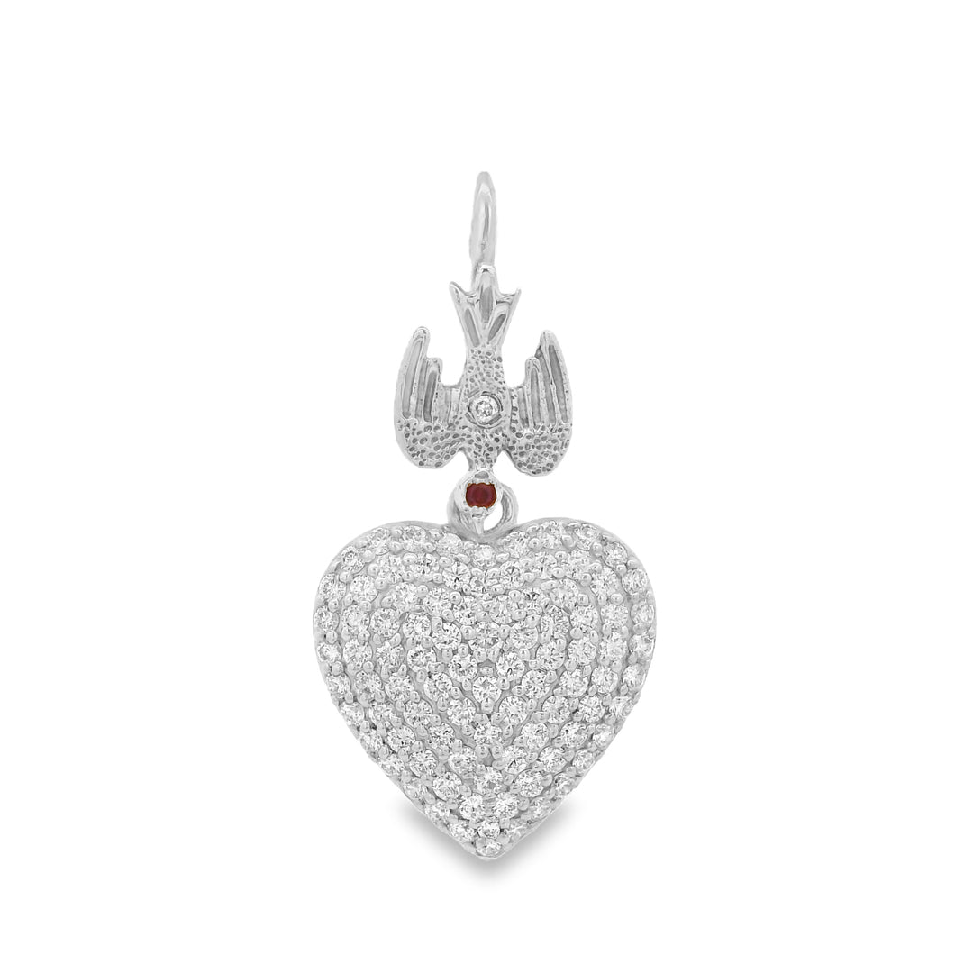 Dove & Diamond Heart Pendant