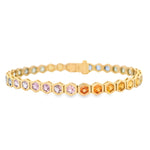 Load image into Gallery viewer, Hexagon-Shape Sapphire Rainbow Tennis Bracelet
