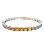Load image into Gallery viewer, Rainbow Sapphires Tennis (Emerald Cut Shape)
