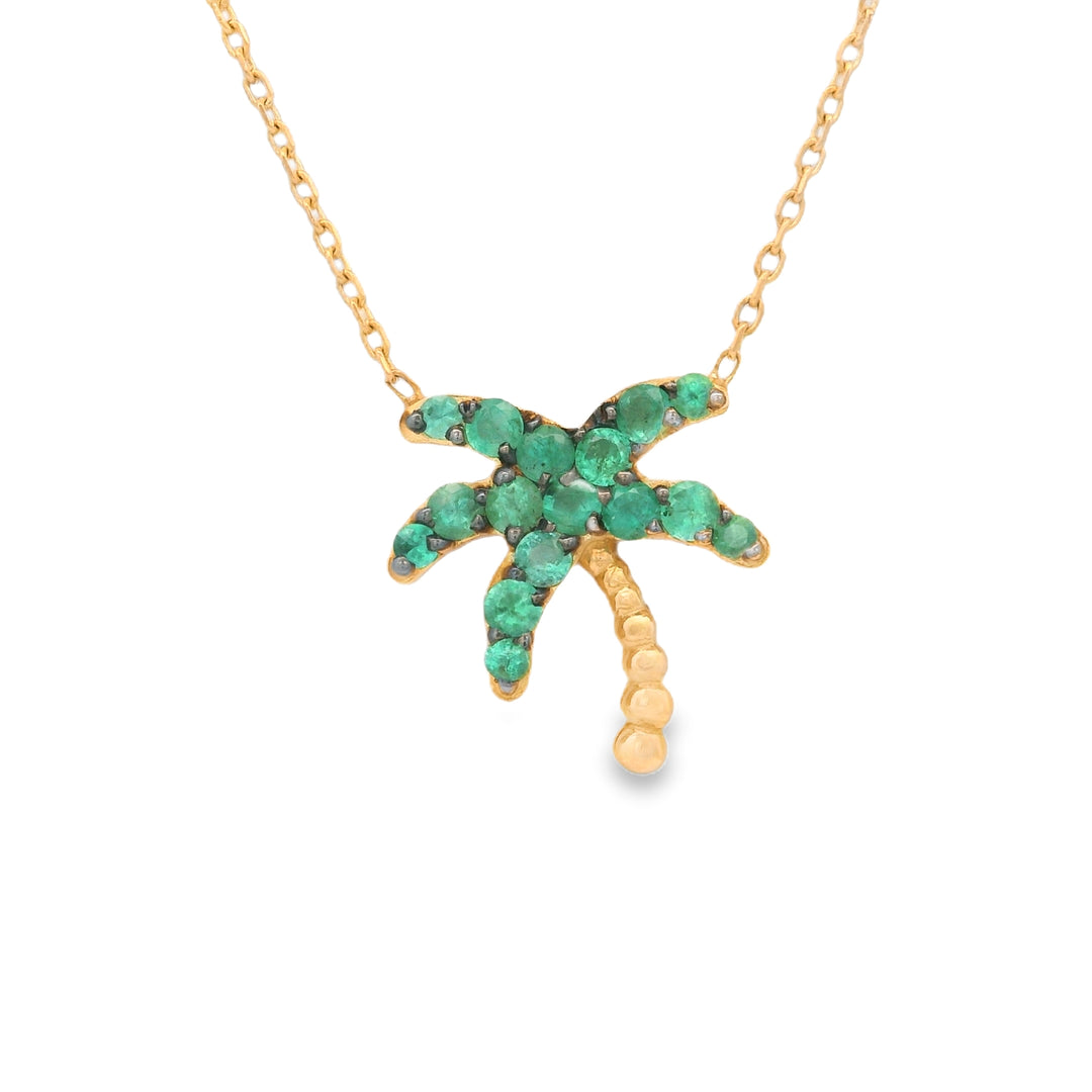 Palm Tree Emerald Necklace
