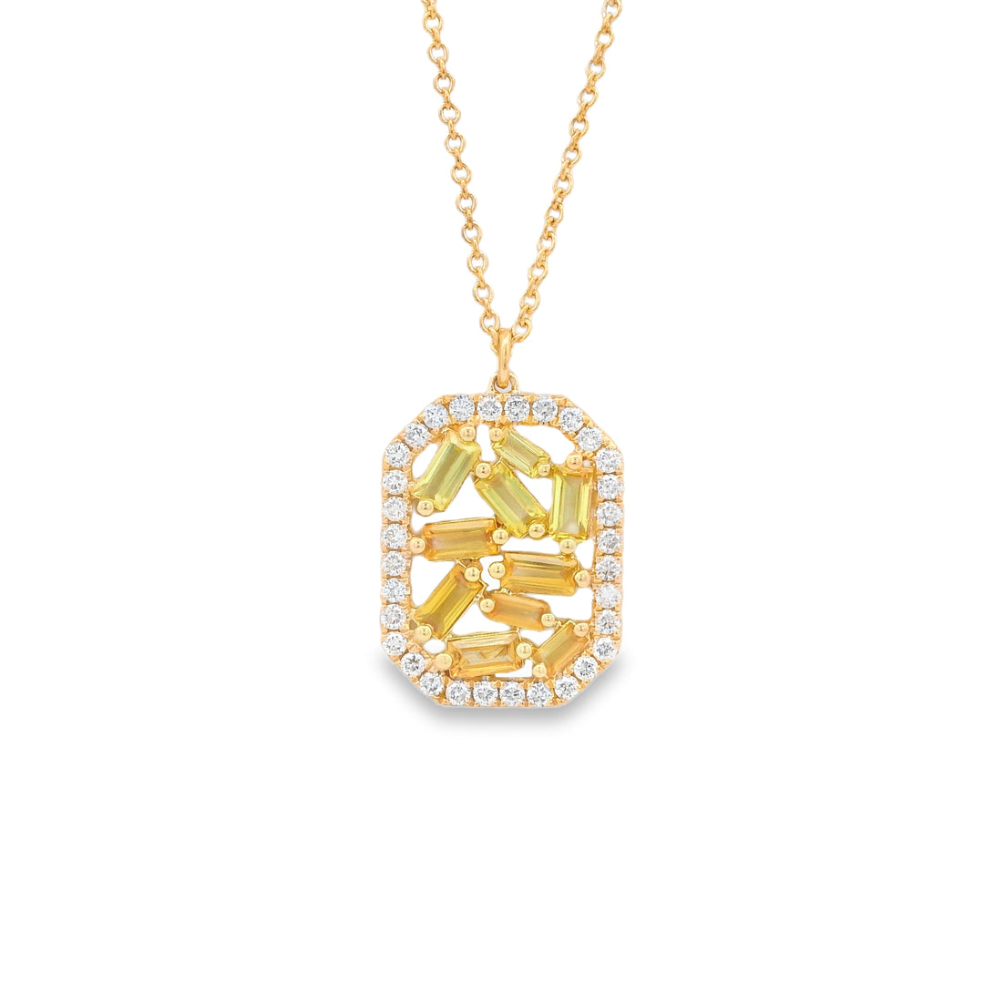 Yellow Sapphire Mosaic Necklace