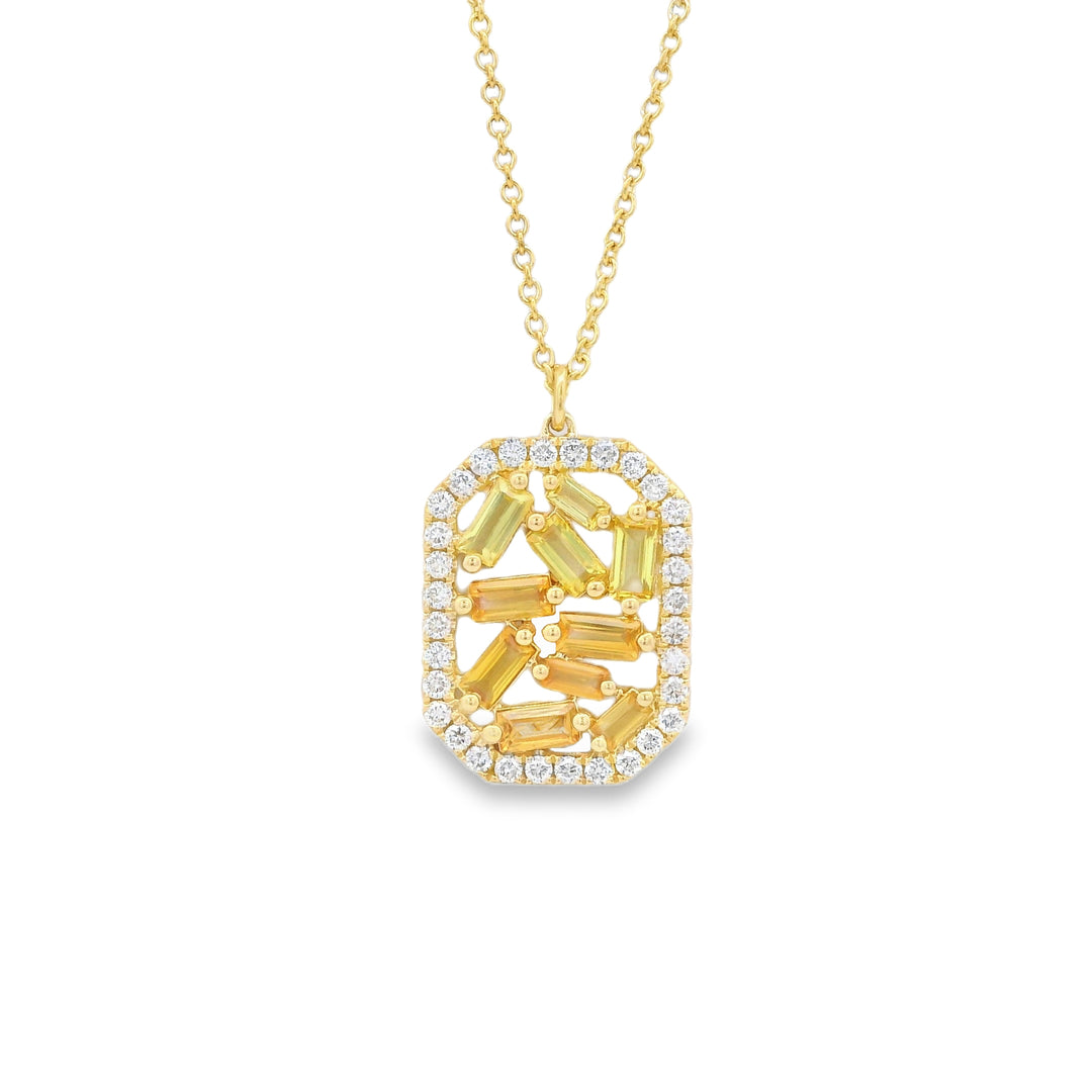 Yellow Sapphire Mosaic Necklace