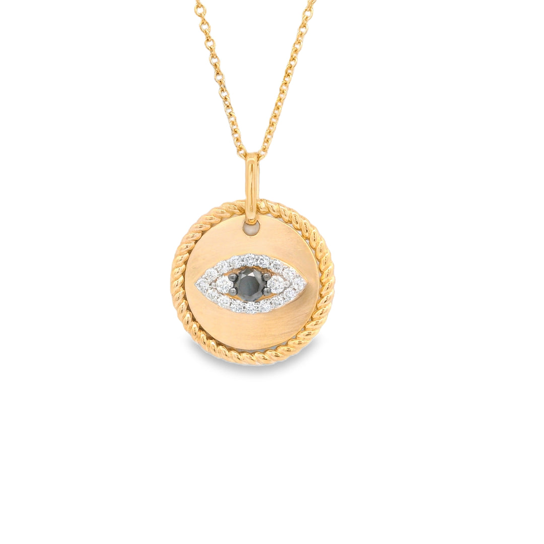 Gold-Brushed Evil Eye Necklace