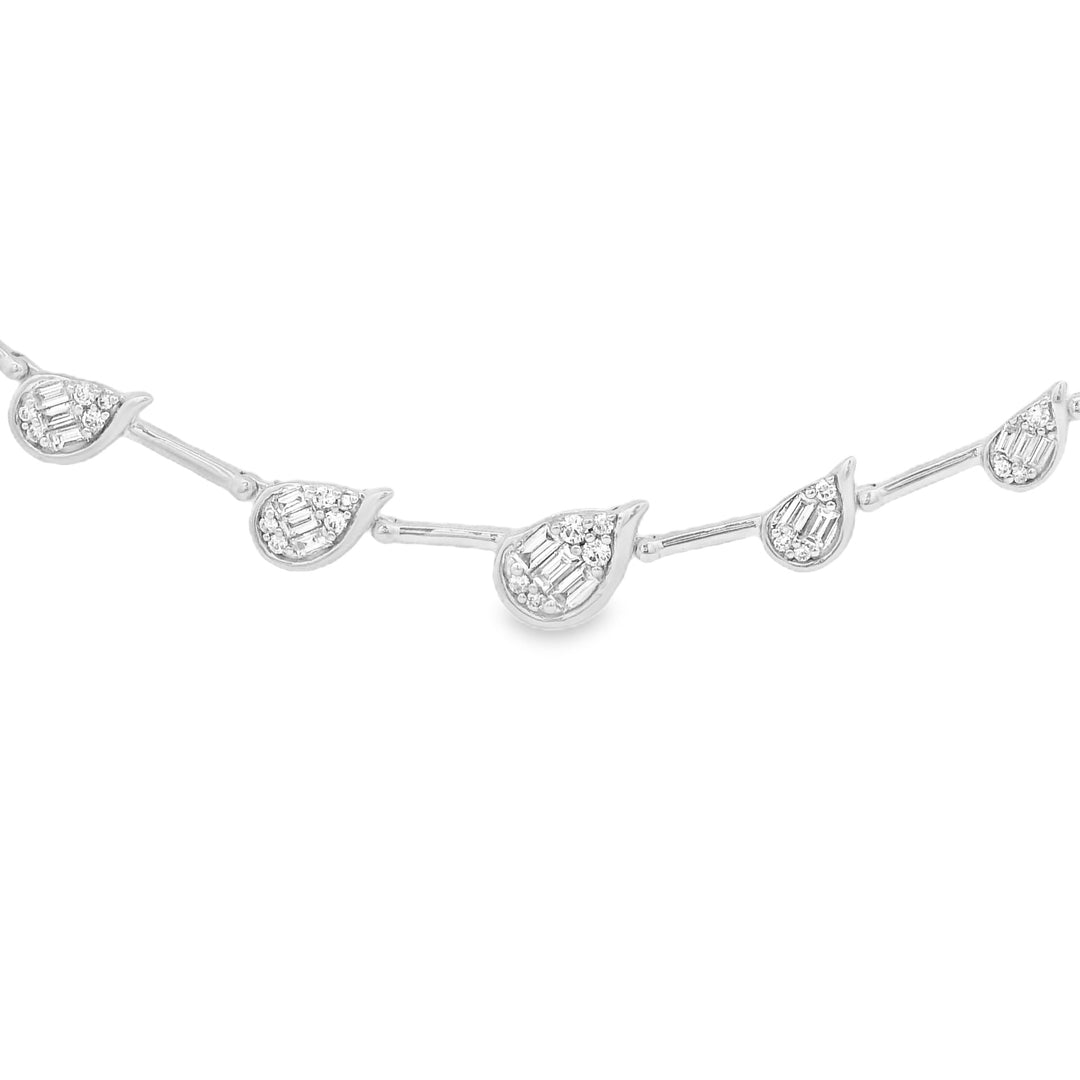 Semi-Bezel Pear Illusion Necklace