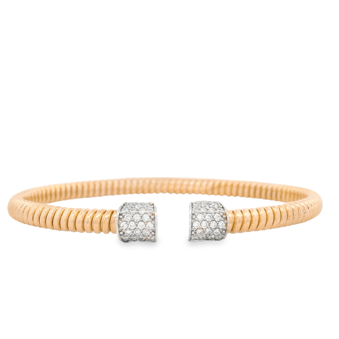 Pavè Roadblock Tubogas Bangle (Narrow-ribbed)