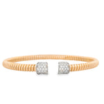 Load image into Gallery viewer, Pavè Roadblock Tubogas Bangle (Narrow-ribbed)
