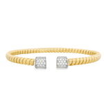 Load image into Gallery viewer, Pavè Roadblock Tubogas Bangle (Wide-Ribbed)
