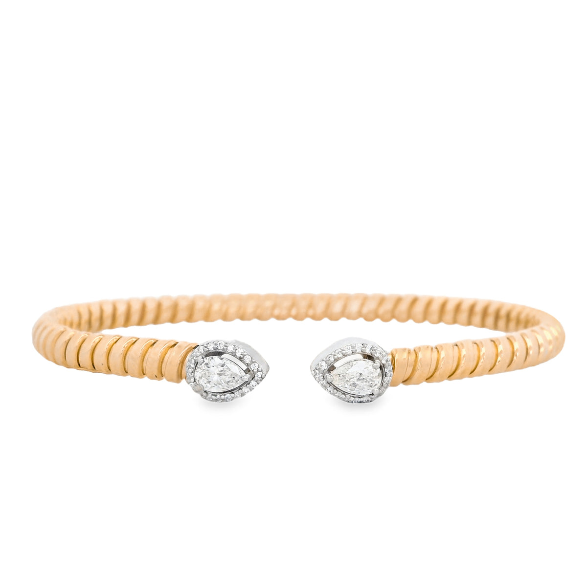 Twin pear diamond bangle