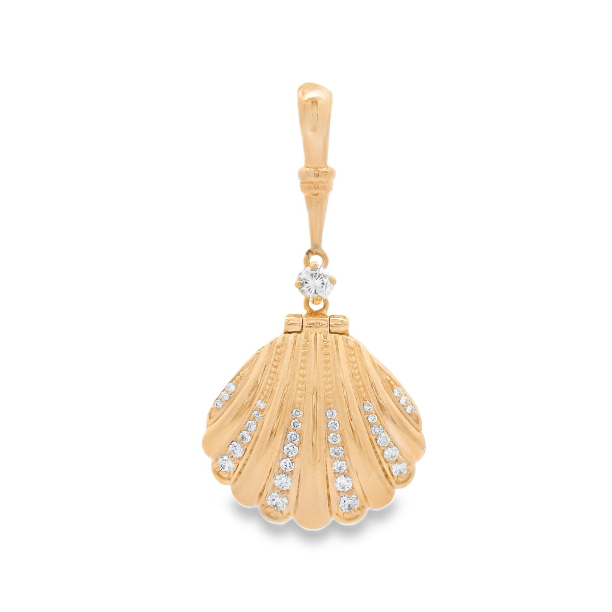 Golden seashell pendant
