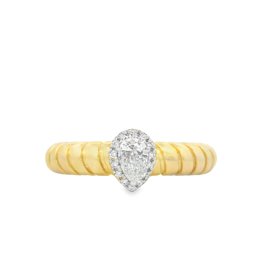 Pear Solitaire Tubogas Ring