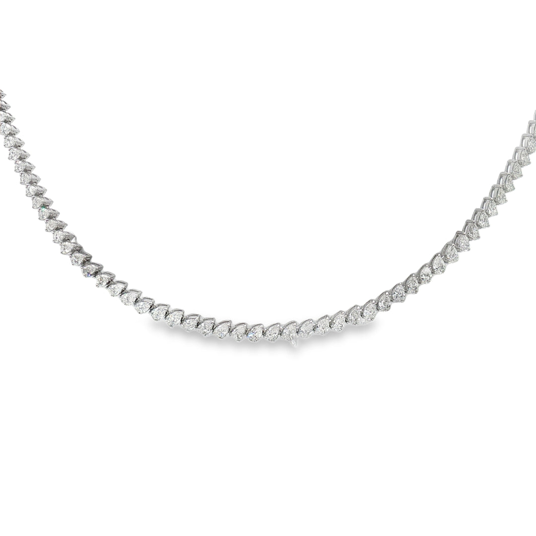 Pear Shaped Diamond Tennis Necklace
