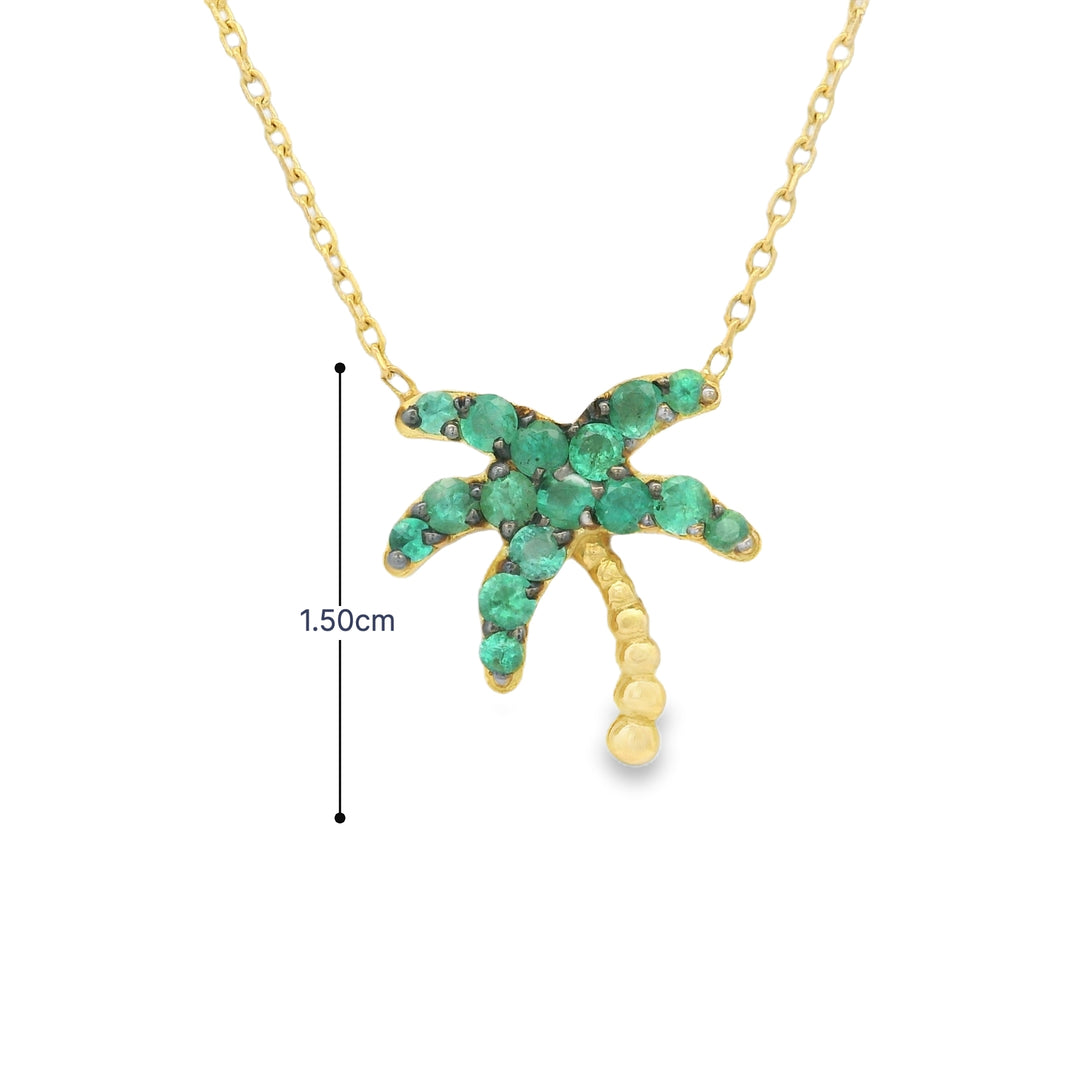 Palm Tree Emerald Necklace