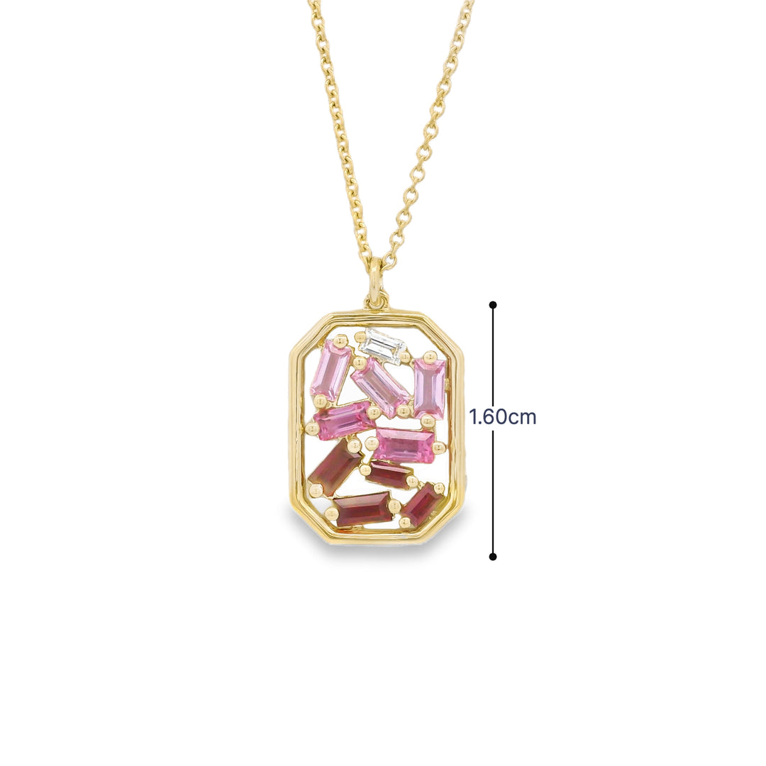 Pink Sapphire Mosaic Necklace