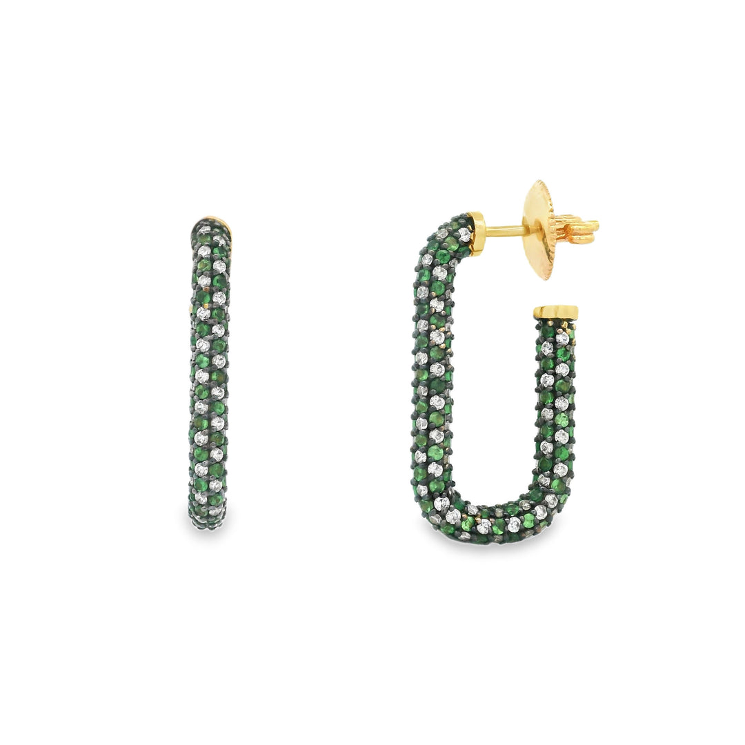 Emerald Confetti Tube Hoops (Large Model)