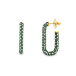Load image into Gallery viewer, Emerald Confetti Tube Hoops (Large Model)
