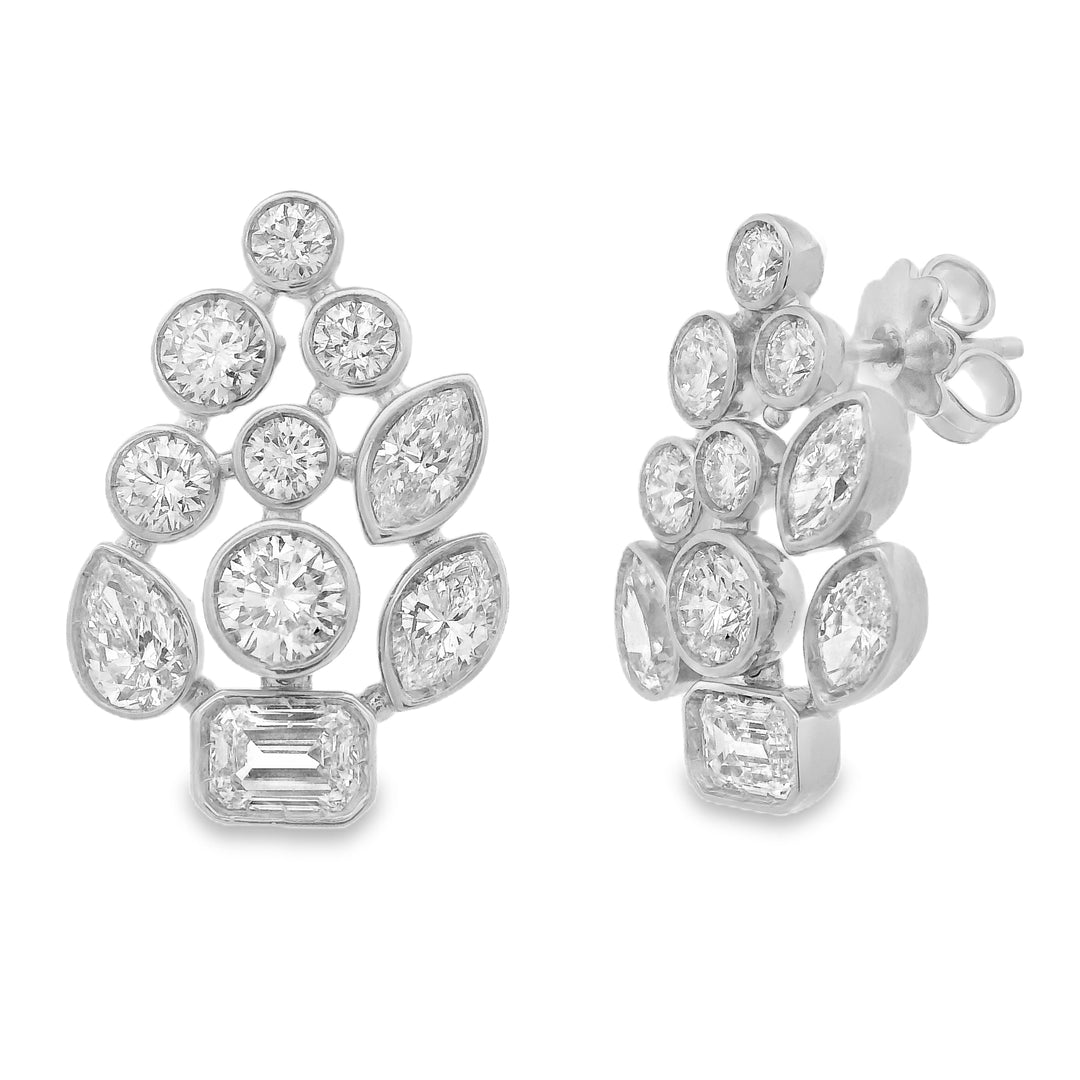 Bezel Cluster Earrings