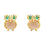 Load image into Gallery viewer, Rose-Quartz Owl Earrings
