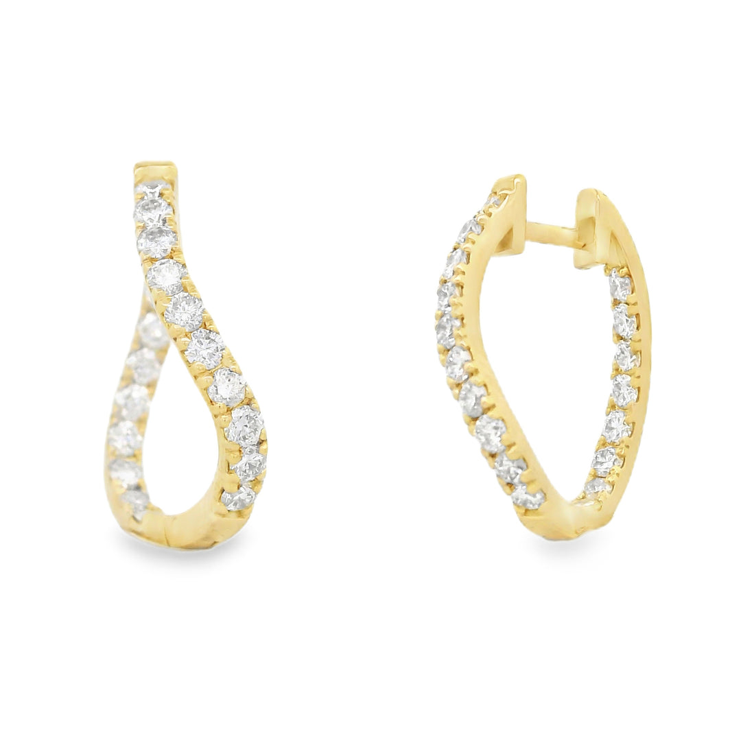 Twirl Diamond Hoops