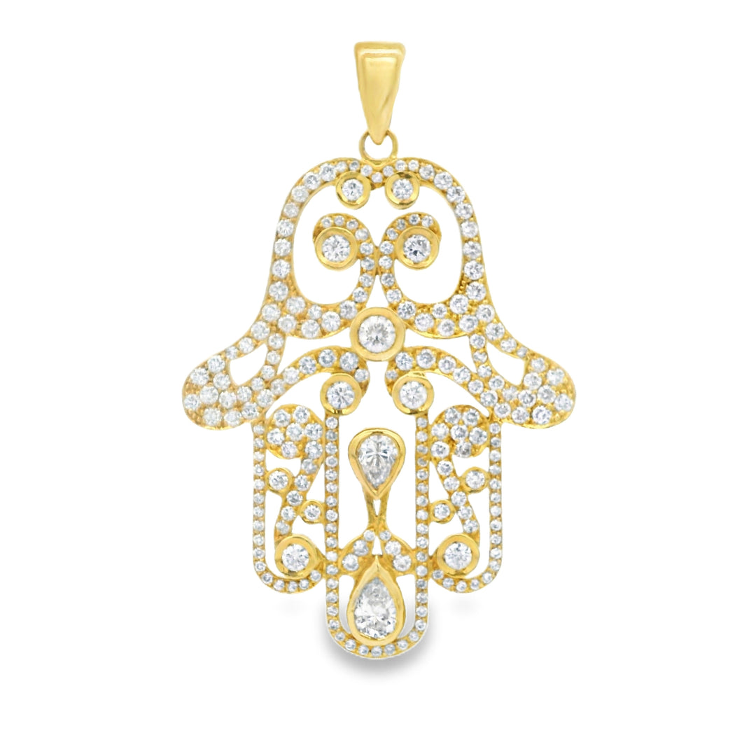 Diamond Hamsa Pendant