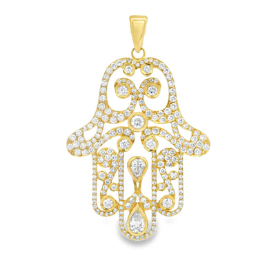 Diamond Hamsa Pendant