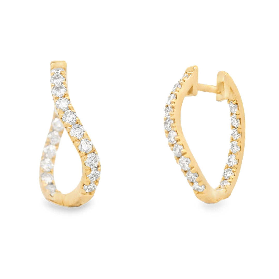 Twirl Diamond Hoops