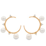 Load image into Gallery viewer, Celestial Pearl Hoops

