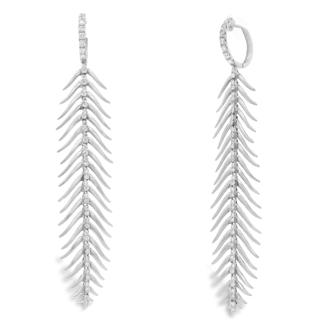 Diamond Feather Stroke Earrings