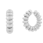 Load image into Gallery viewer, Ribbed Gold Hoops
