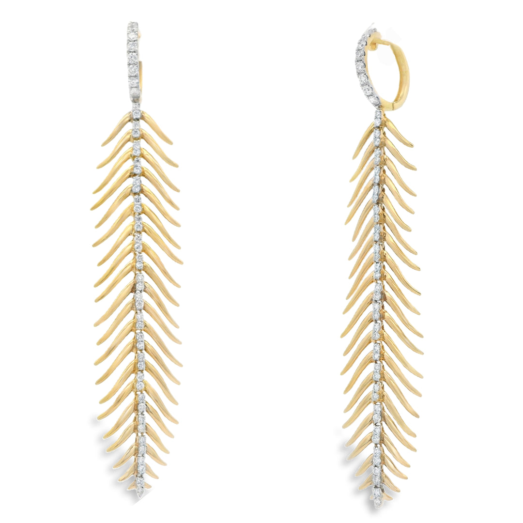 Diamond Feather Stroke Earrings