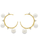Load image into Gallery viewer, Celestial Pearl Hoops
