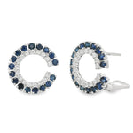 Load image into Gallery viewer, Sapphire &amp; Diamond Halo Hoops
