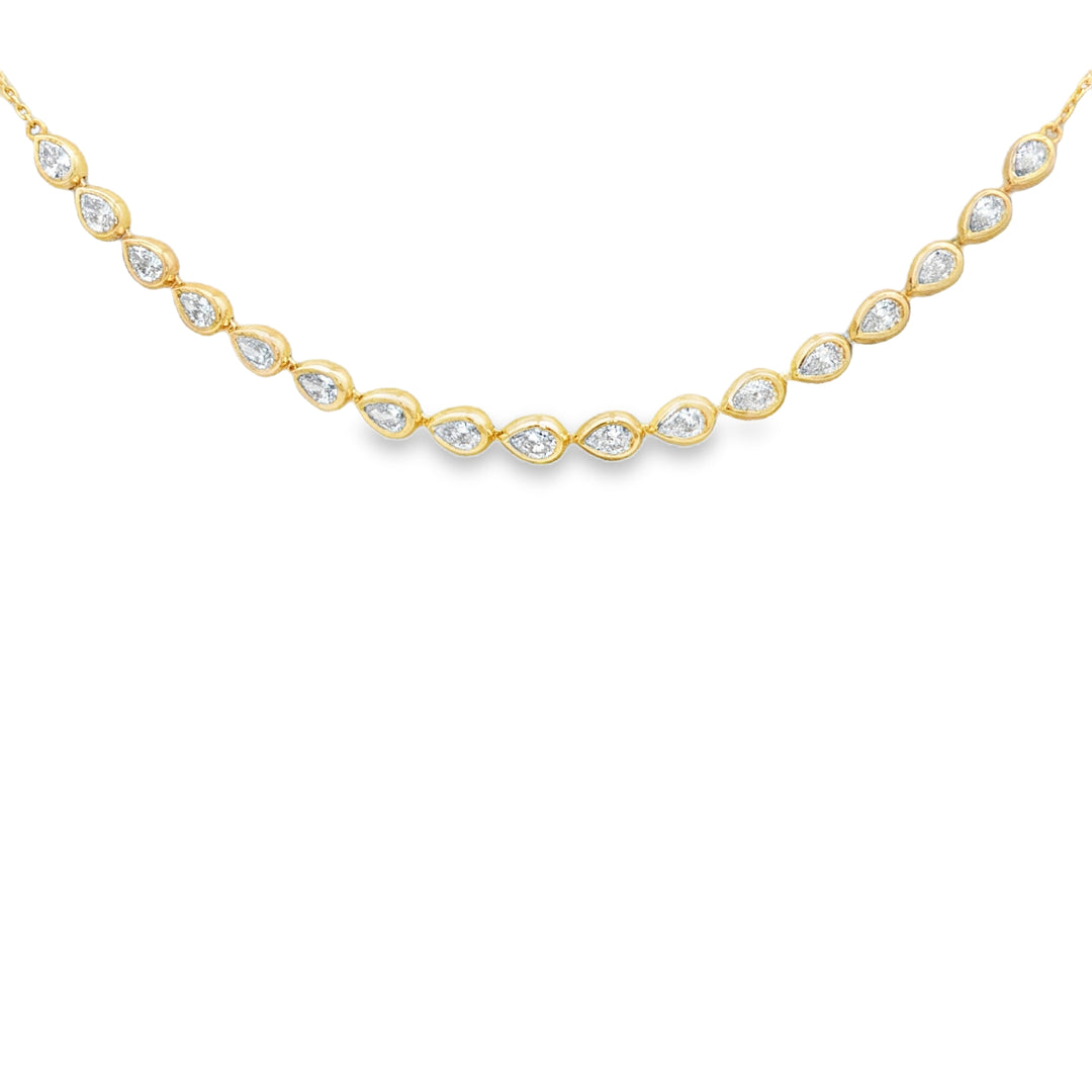Pear Bezel Line Necklace