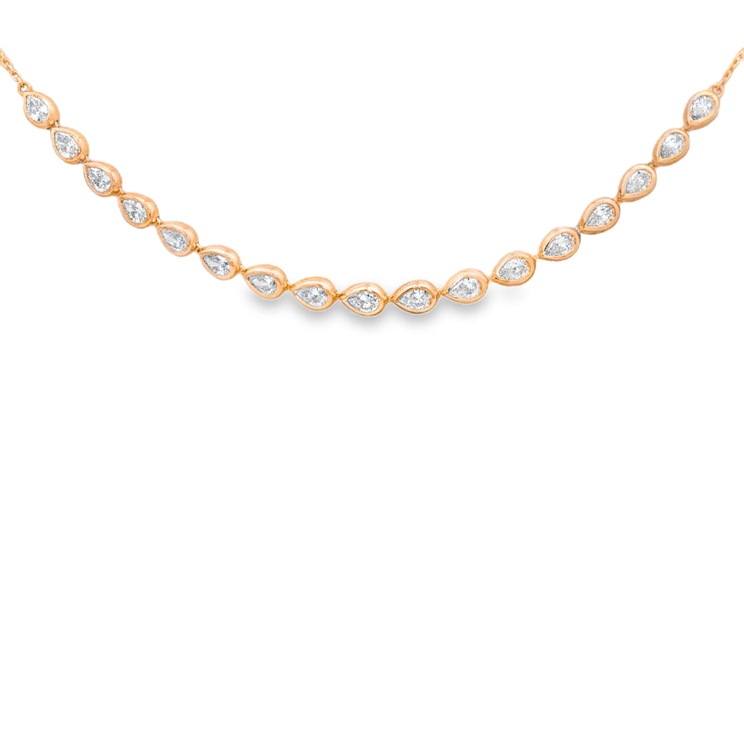 Pear Bezel Line Necklace